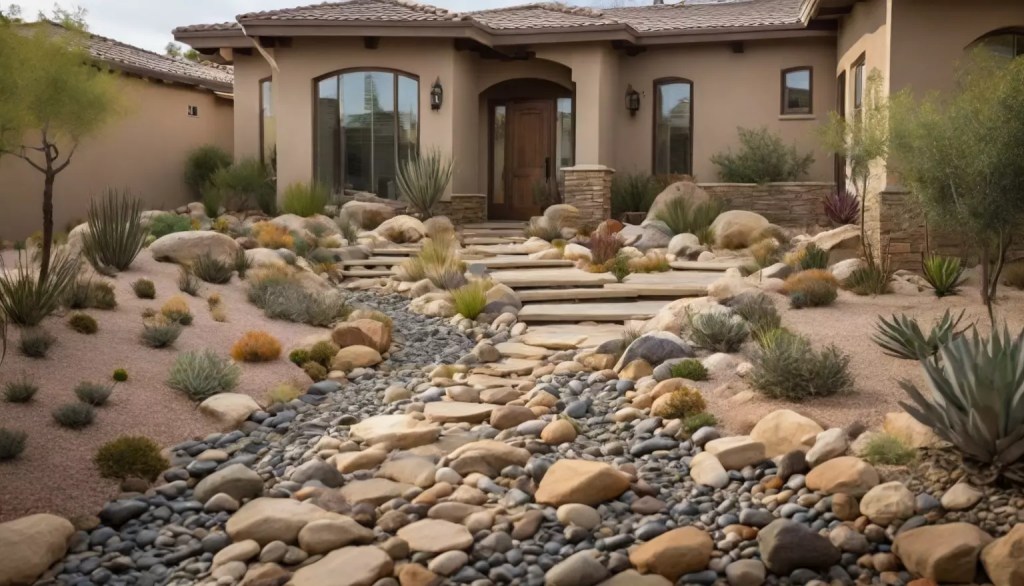 Dry river bed and landscape in San Tan Valley